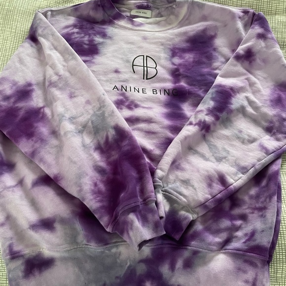Anine Bing Sweaters - ANINE BING TIE DYE RAMONA MONOGRAM CREW NECK SWEATER SZ S